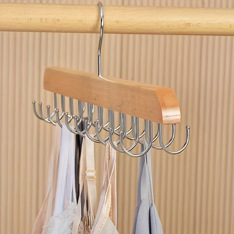 Men'S Accessories Wardrobe - Wooden Tie Hangers Belt Rack Women