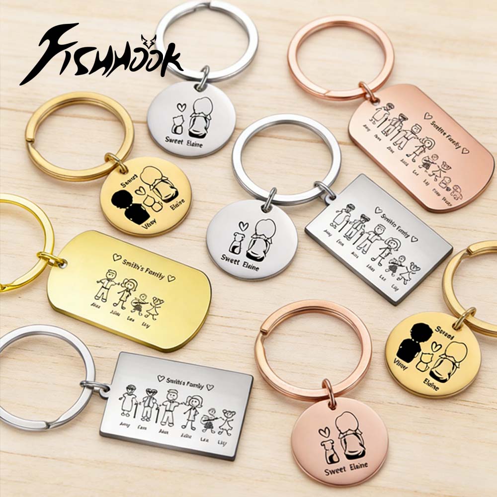 Men'S Accessories Rings - Family Personalized Keychain Custom Name Key
