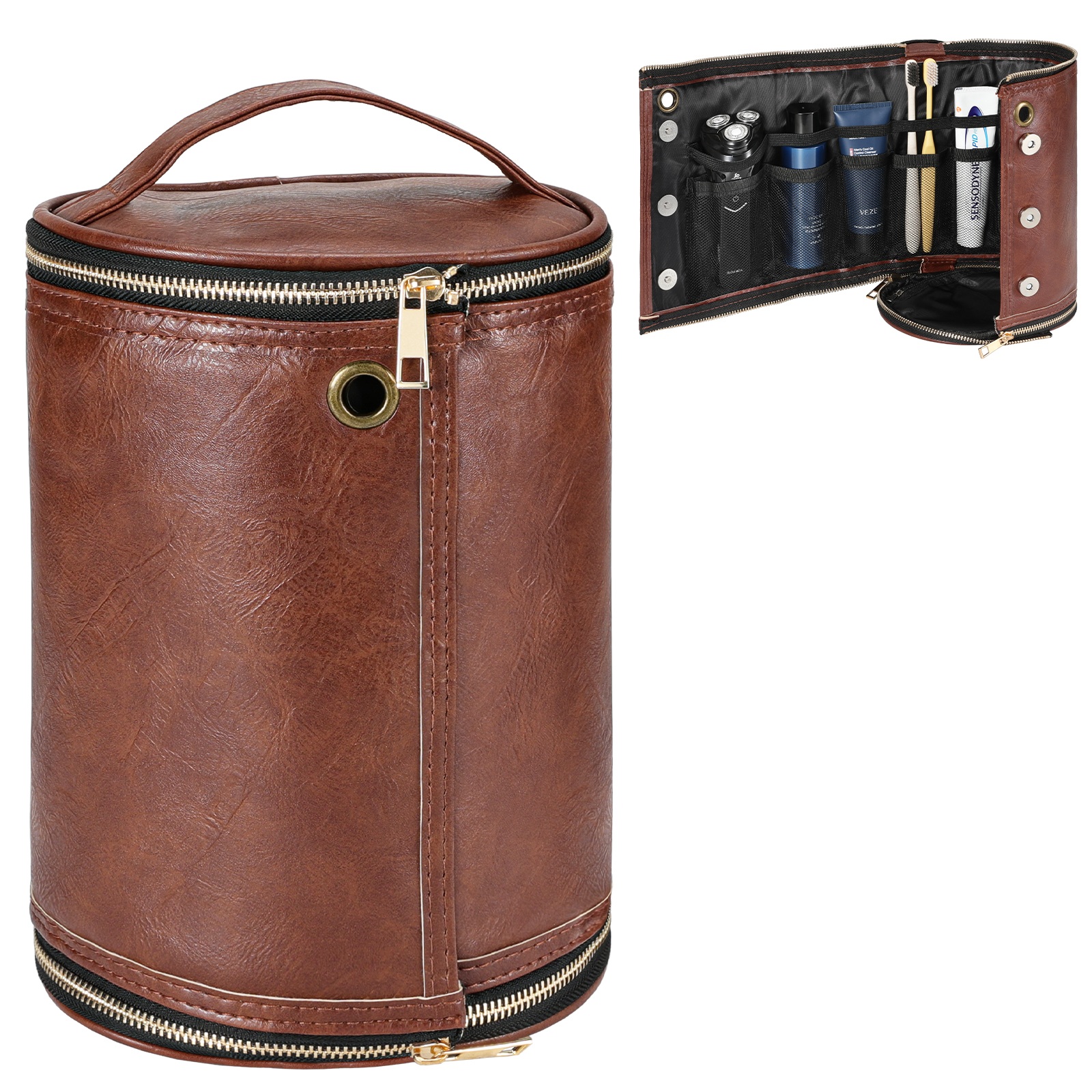 Men'S Accessories Wardrobe - Luxspire Leather Toiletry Bag for Men