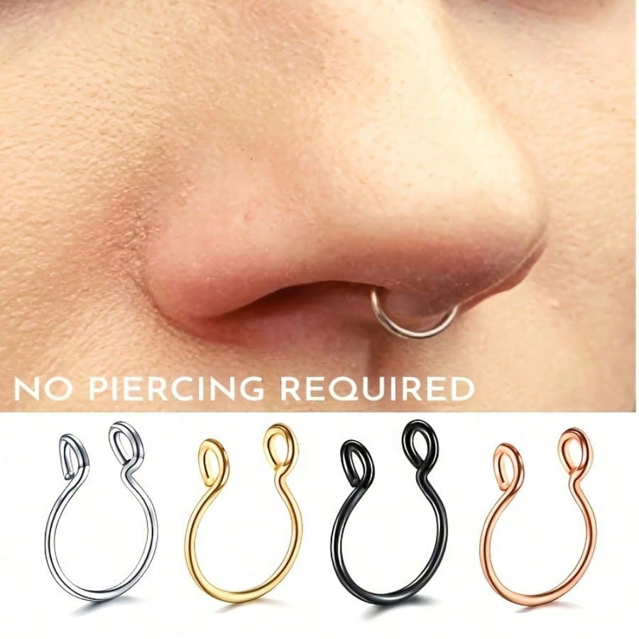 Multi-Color Nose Ring Hoop Non - огляд і ціна Men'S Accessories Rings