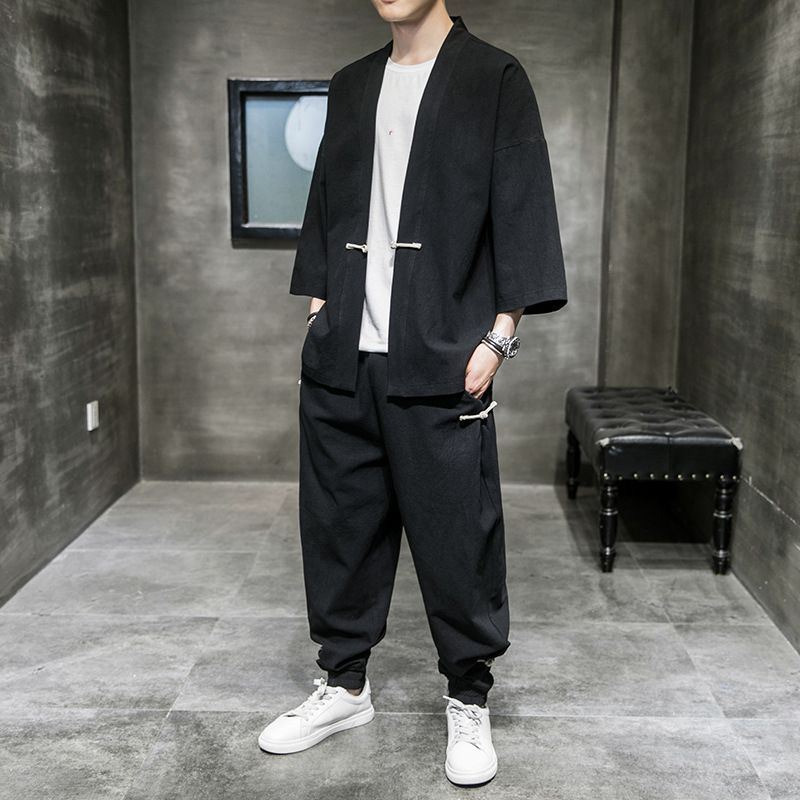 Men's Retro Cardigan Loose Pan - огляд і ціна Men'S Kimono Accessories