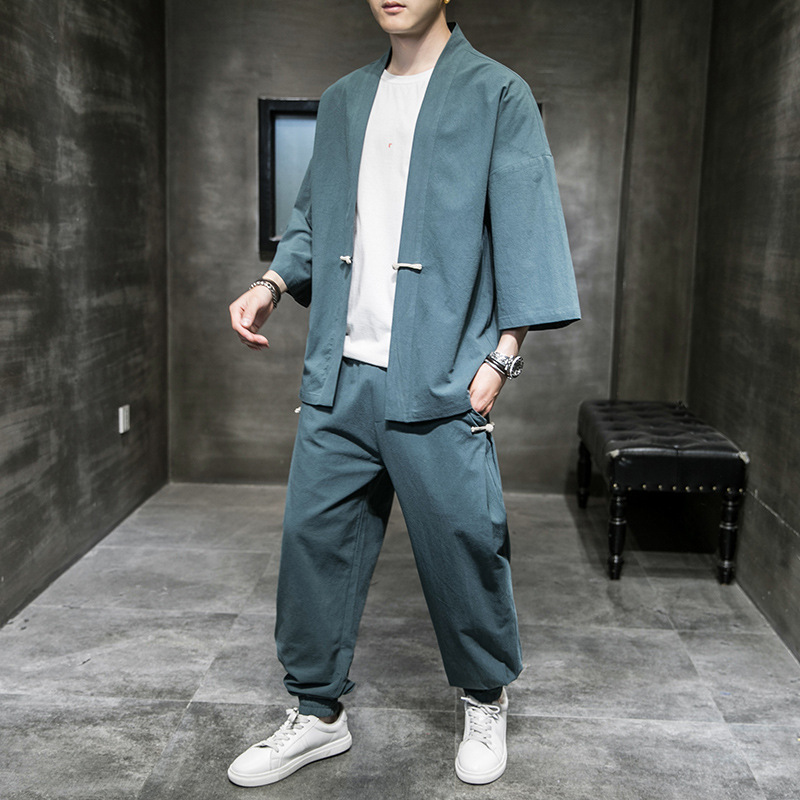 Men's Retro Cardigan Loose Pan - огляд і ціна Men'S Kimono Accessories