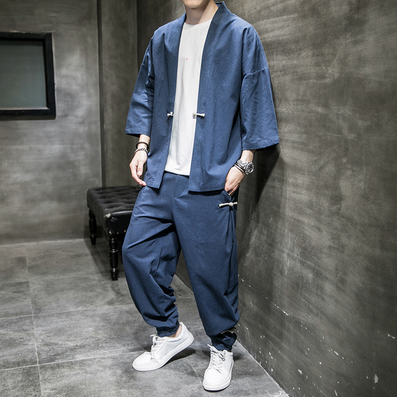 Men's Retro Cardigan Loose Pan - огляд і ціна Men'S Kimono Accessories