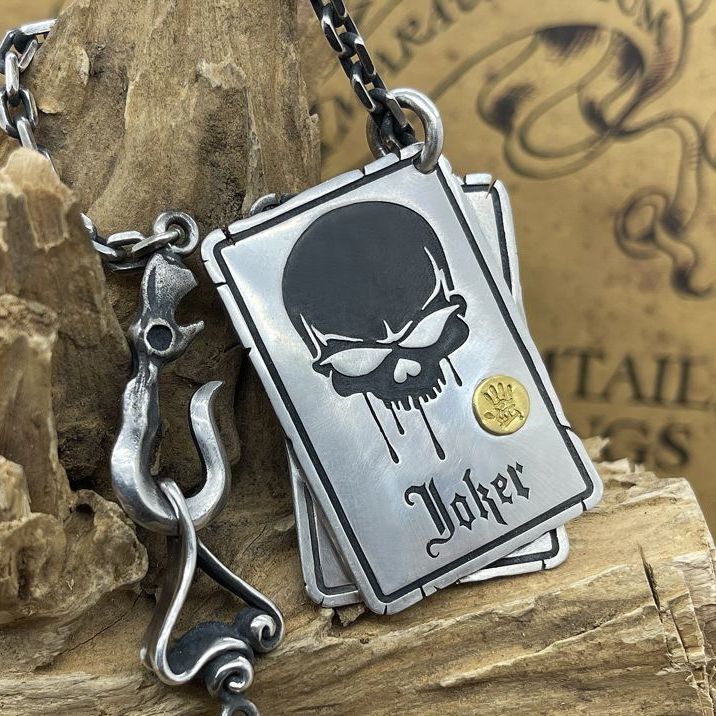 WEIER Retro Poker Skull Pendan - огляд і ціна Men Accessories Fashion