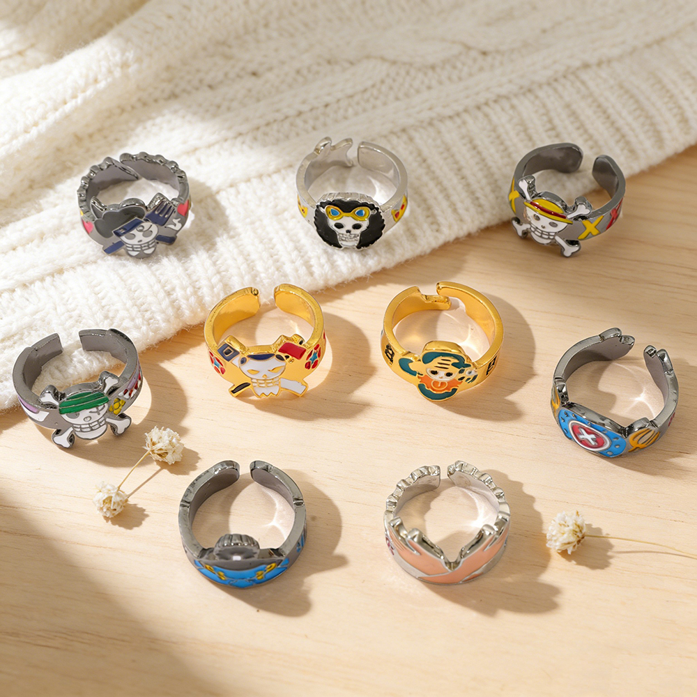One Piece Skull Logo Adjustabl - огляд і ціна Men'S Accessories Rings