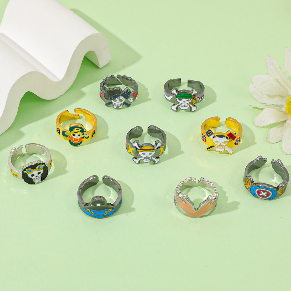 One Piece Skull Logo Adjustabl - огляд і ціна Men'S Accessories Rings