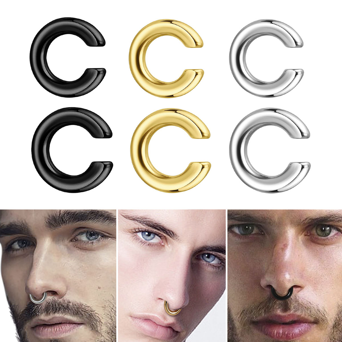 1pc Exaggerated c-Shaped Non-P - огляд і ціна Men'S Accessories Rings