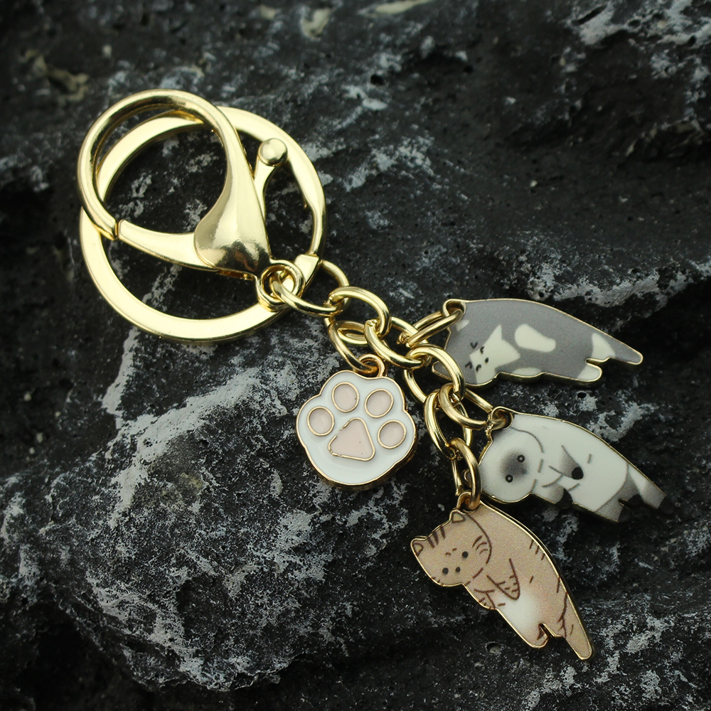 Kawaii Cat Keychain Pet Paw Ke - огляд і ціна Men'S Accessories Rings