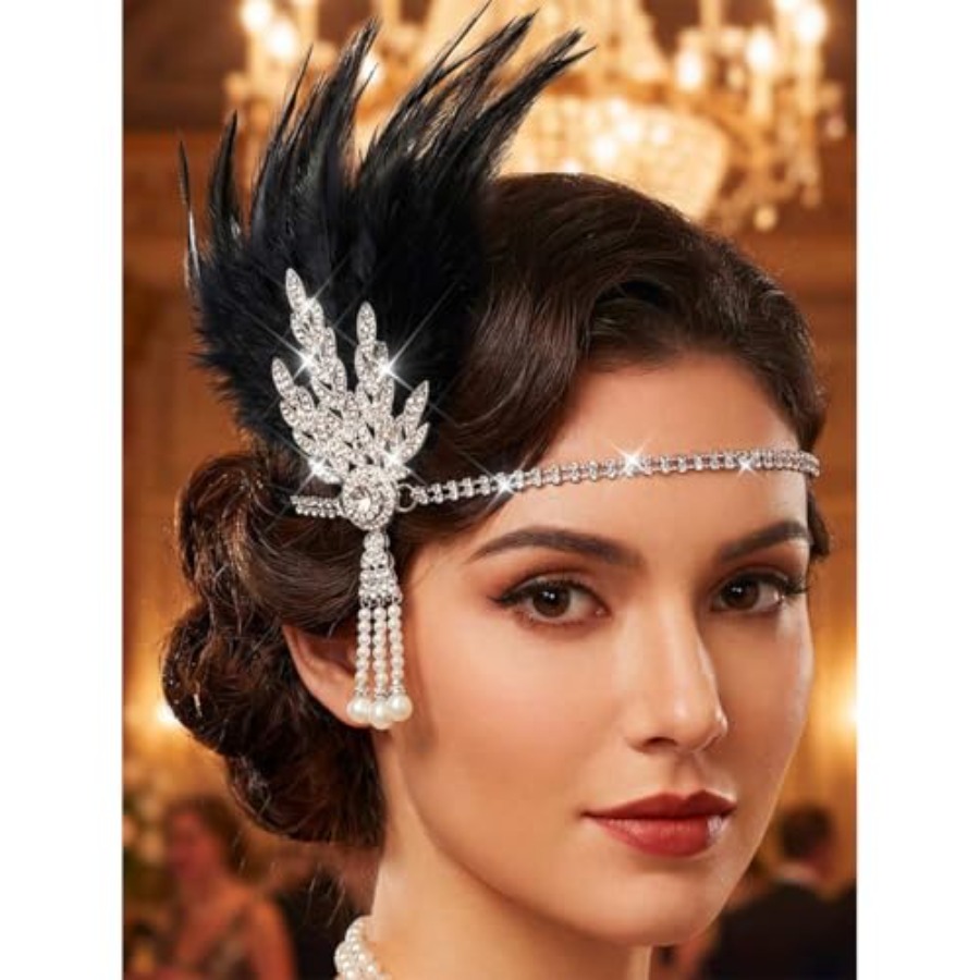 1920s Flapper Feather Headband - огляд і ціна Men'S Accessories In The 1920S
