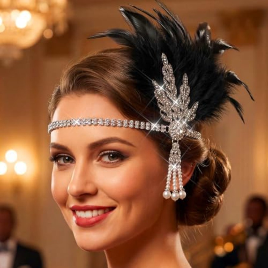 1920s Flapper Feather Headband - огляд і ціна Men'S Accessories In The 1920S