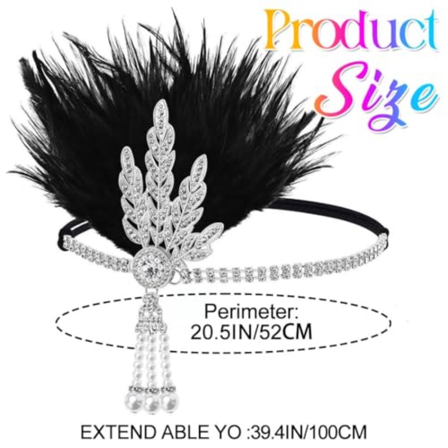 1920s Flapper Feather Headband - огляд і ціна Men'S Accessories In The 1920S