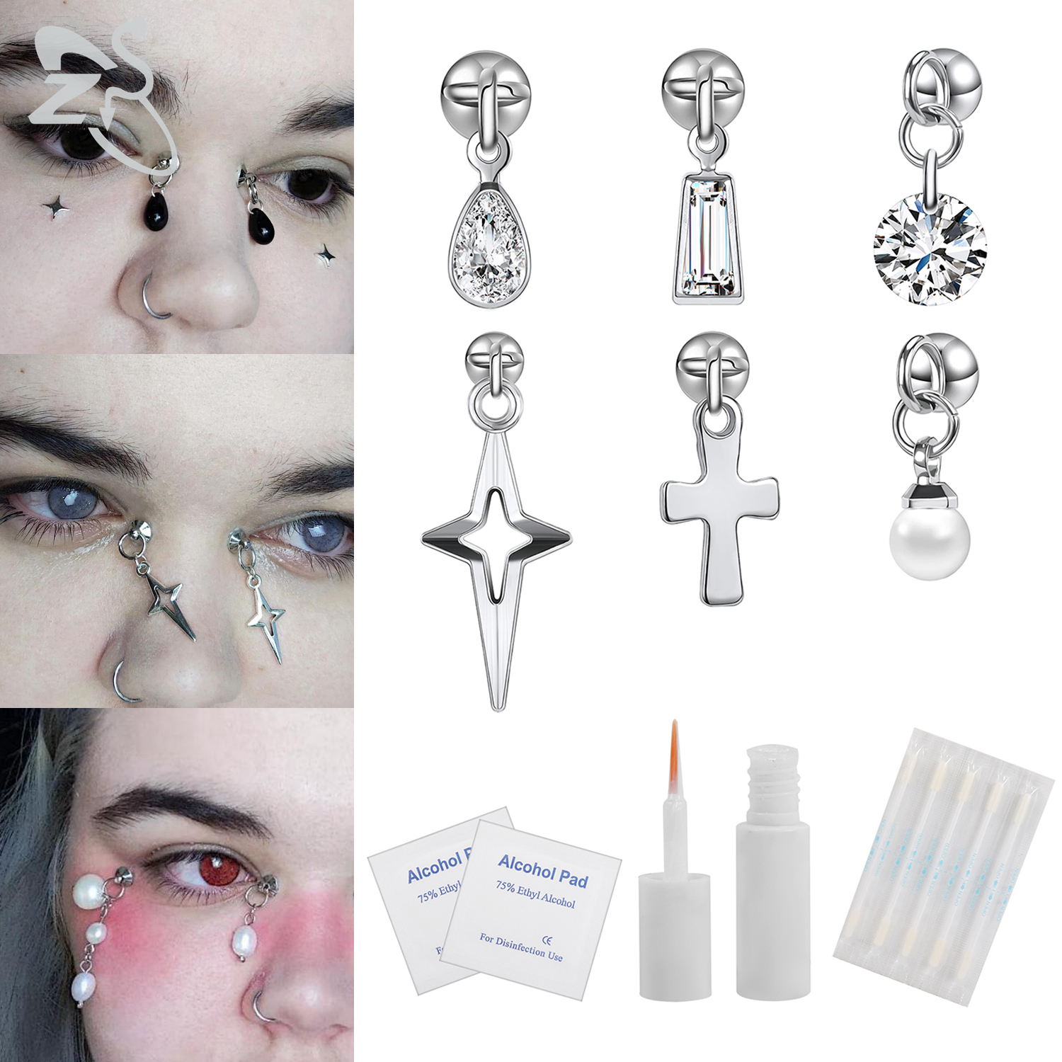ZS 1 Set Fake Eyebrow Ring Men - огляд і ціна Men'S Accessories Rings