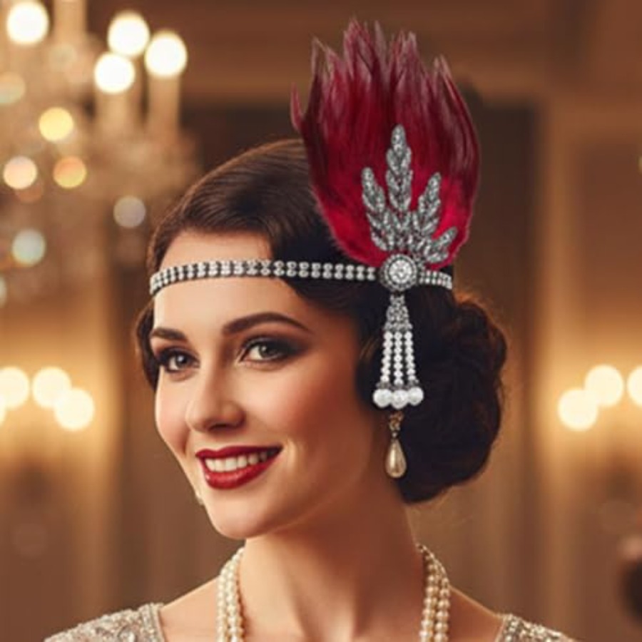 1920s Flapper Feather Headband - огляд і ціна Men'S Accessories In The 1920S